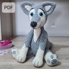 Wilbur the Wolf Crochet Pattern, Wolf Amigurumi Pattern