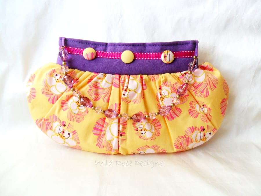   Yellow and Lilac  Handbag 
