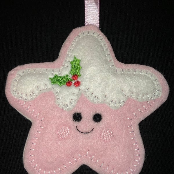 Pink Star Christmas Decoration