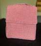 Red and White Gingham Handmade Insulated Lunch bag - Image 4