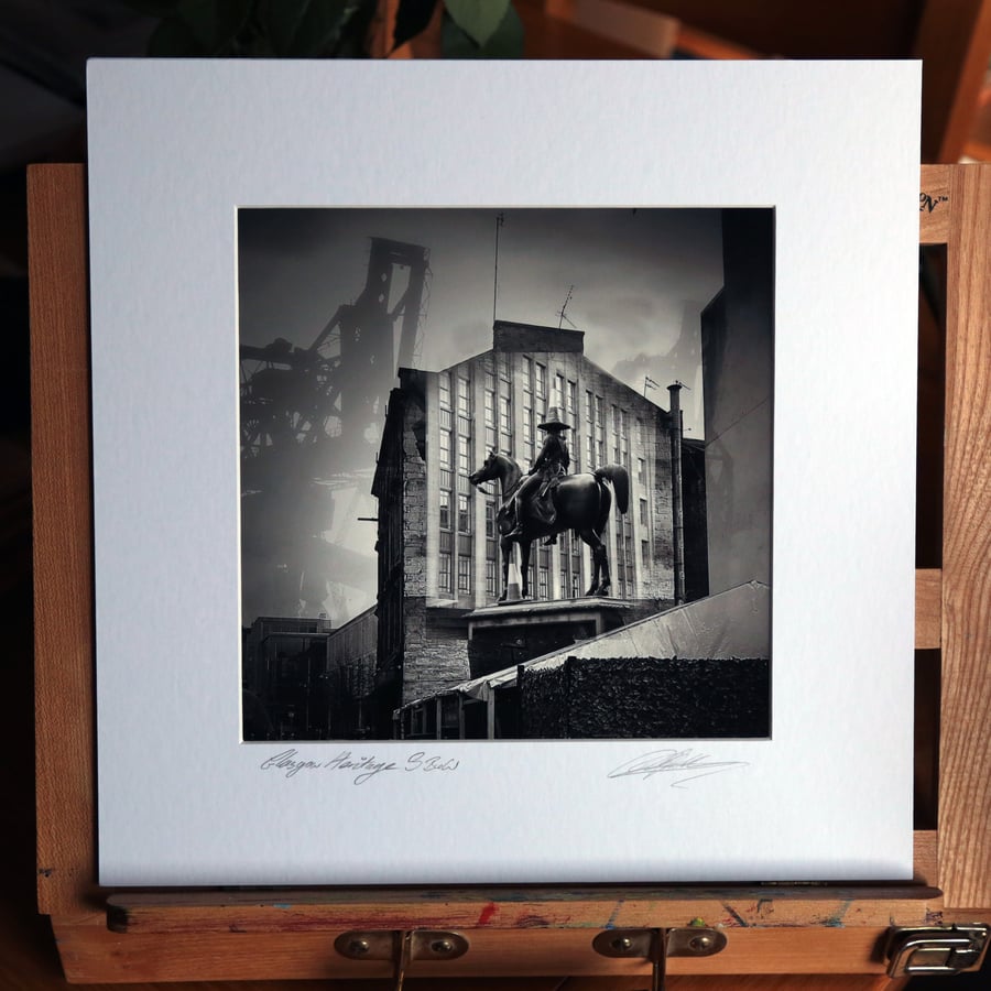 Glasgow Heritage, Fine Art Print 8 x 8inch in a 12 x 12inch acid free mount.