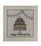 Embroidered Wedding Cake Card: Textile Congratulations Card - Image 1