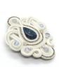 Handmade soutache brooch azurite opal moonstone statement boho gift