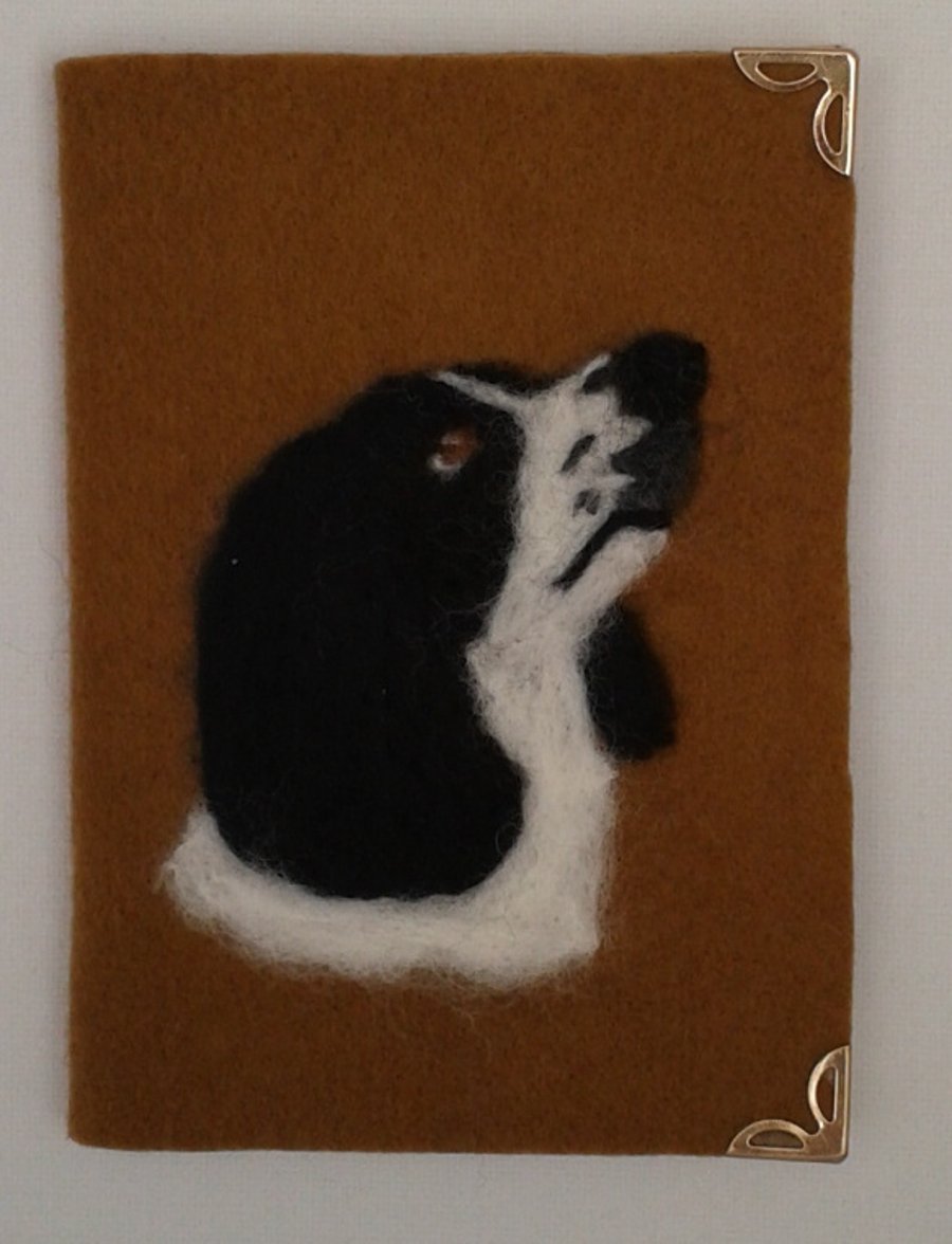 Needle felted Springer Spaniel A6 notebook