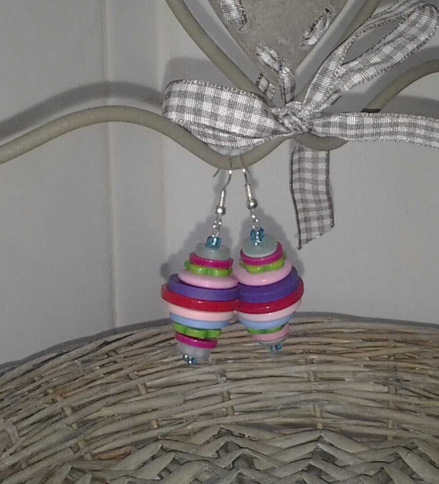 Button Stack Earrings