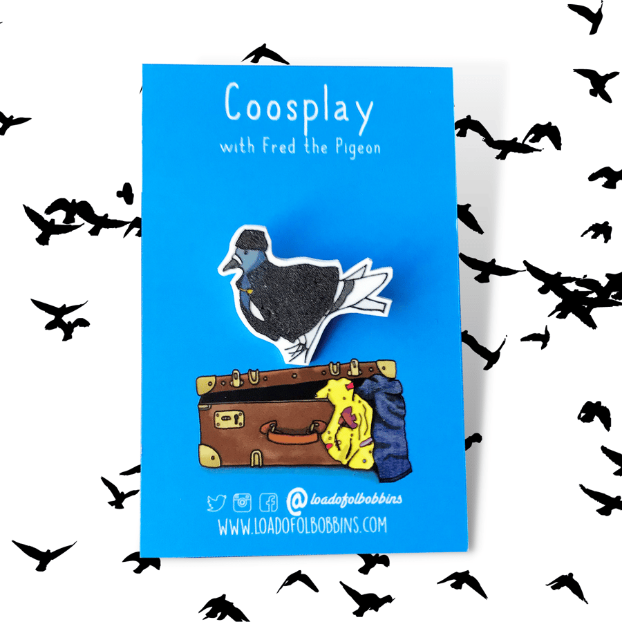  Dr Coo Illustration Pigeon Lapel Pin - Inspired by the 1st Seconds Sunday 