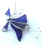 Purple Witch on Broomstick Suncatcher Stained Glass 096