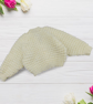 Hand Knitted Cream Baby Cardigan 0-3 Months with Blue Heart Buttons  - Image 6