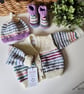 Designer Pure Merino Wool Hand Knitted Baby Cardigan Gift Set Size 3-6 months  - Image 7
