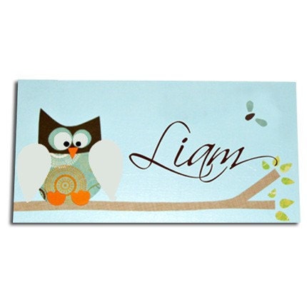 Owl Personalised Door Sign, Plaque, Owl Decor