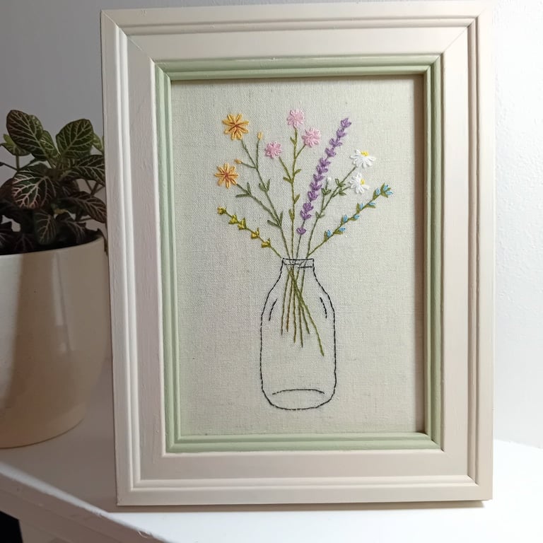 Hand Embroidered Framed Picture