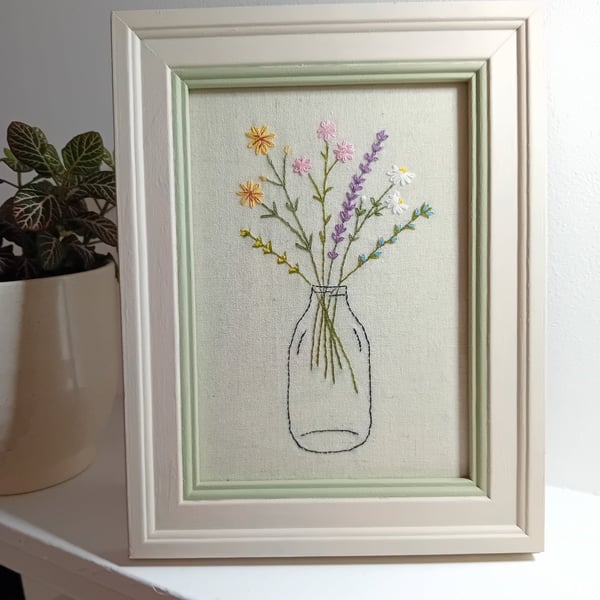 Hand Embroidered Framed Picture