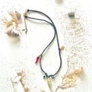 Handmade Coastal Charm necklace with Fish & Evil Eye