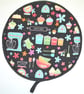 Aga Hob Lid Mat Pad Cover Single Loop Surface Saver Baking Cupcakes Pink Black - Image 1