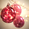 Ruby Red Handmade Blown Glass Bauble