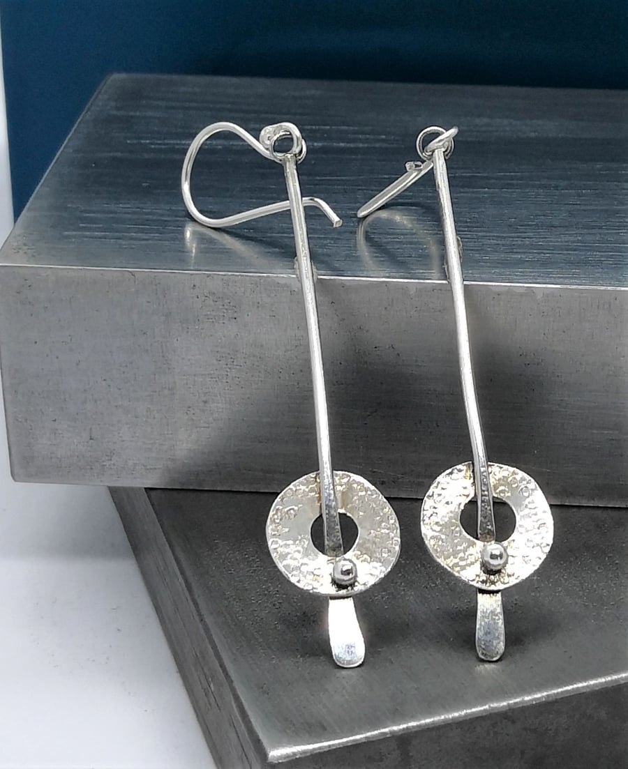 Celtic Earrings - drop earrings - recycled silver earrings