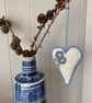 Crochet hanging heart, forget-me-not heart decoration - Image 2