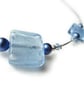 Pale Blue Fused Glass Necklace - Light Blue Necklace - Cornflower Blue Jewellery - Image 2