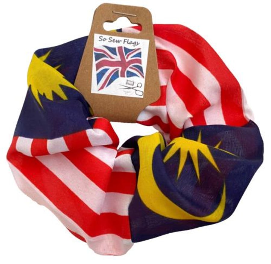 Malaysia Flag Hair Scrunchie Scrunchies Accessory Band Elastic