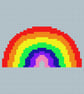 Modern Rainbow Needlepoint Chart PDF - Vibrant Colourful Tapestry Pattern