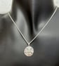Silver and 18ct gold aquamarine Bloom pendant on chain - Image 2