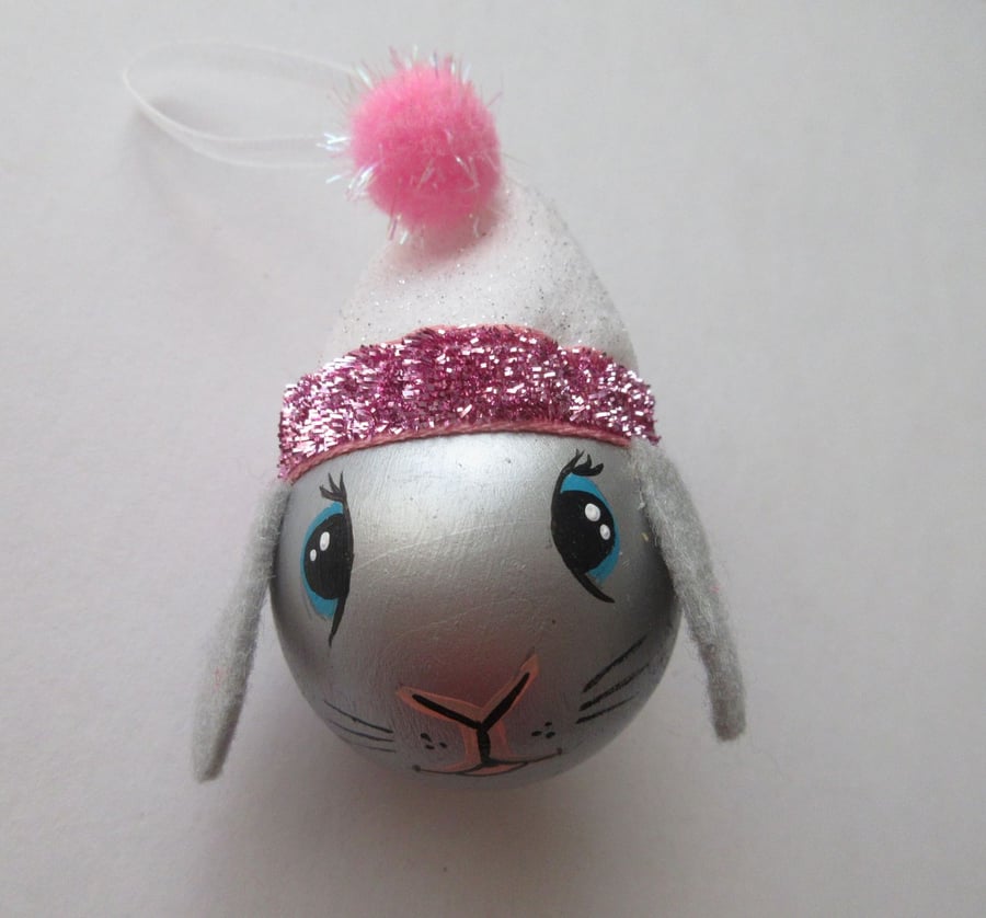 Bunny Christmas Bauble Rabbit Head Decoration for Christmas Tree
