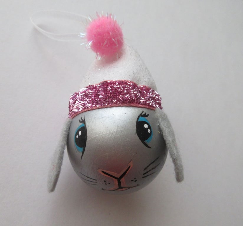 Bunny Christmas Bauble Rabbit Head Decoration for Christmas Tree