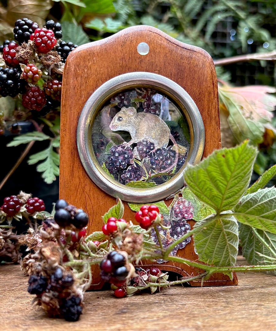 Original 'Prickly Picnic' mixed media art assemblage