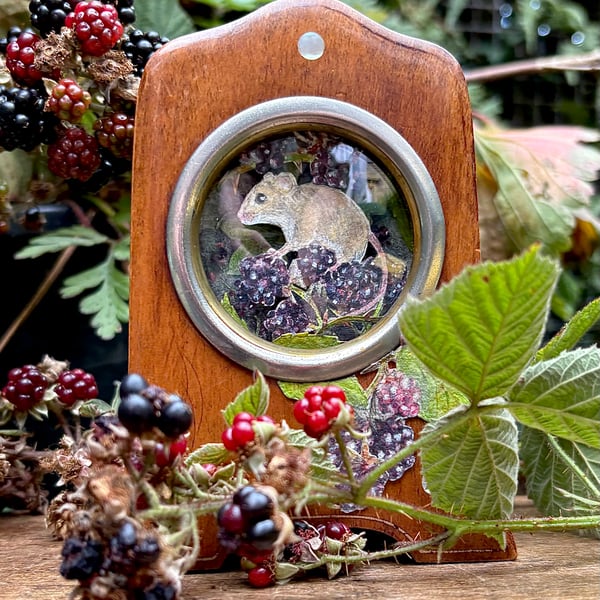 Original 'Prickly Picnic' mixed media art assemblage