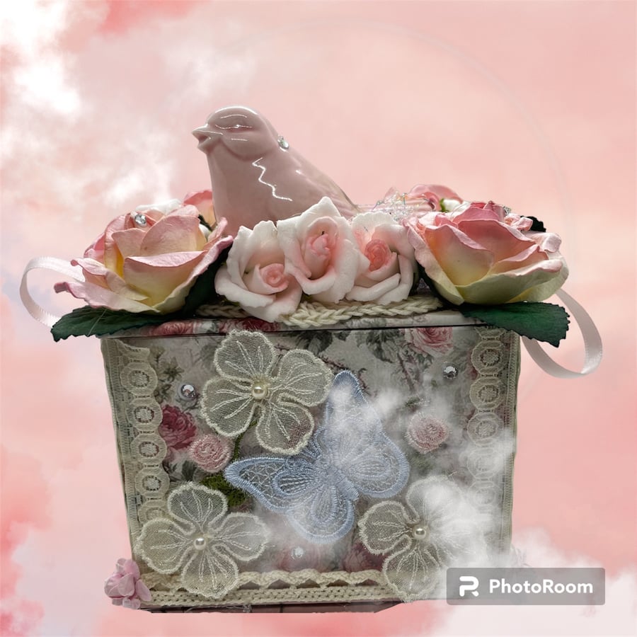 Home - Rose and Bird Trinket Box by Carolee Crafts PB7 - 0002