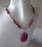 Rhodochrosite & Sterling Silver Necklace 