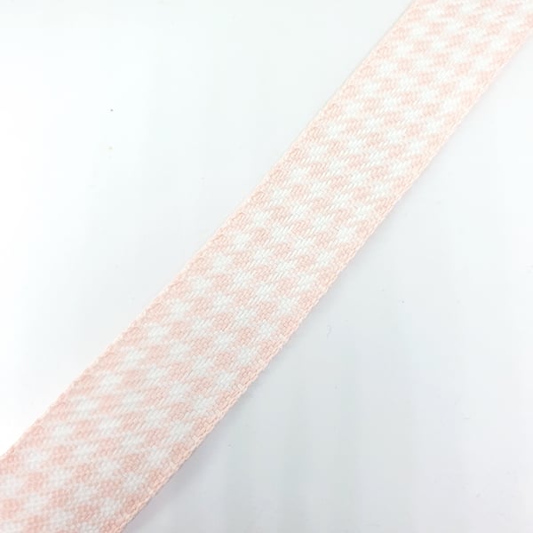 1 Yard 25mm Soft Pink Houndstooth Plaid Ribbon for Bow Making Hair Accessories