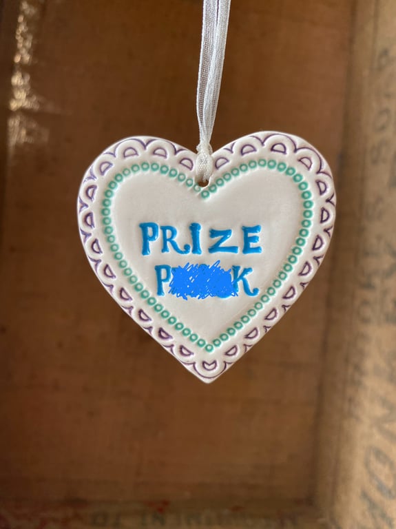 Small Ceramic heart decoration Swear words 