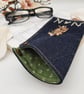 Glasses case for Nan in denim with bead cluster. - Image 3