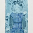 Blue Girl and Crow and Owlet 