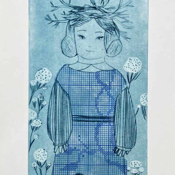 Blue Girl and Crow and Owlet 