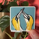 Gannets Lino Print Vinyl Sticker
