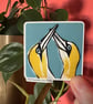 Gannets Lino Print Vinyl Sticker