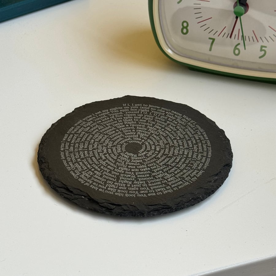 Song lyric coaster - a stylish and personal way to protect your surfaces