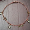 Peridot Beaded Copper Ankle Bracelet