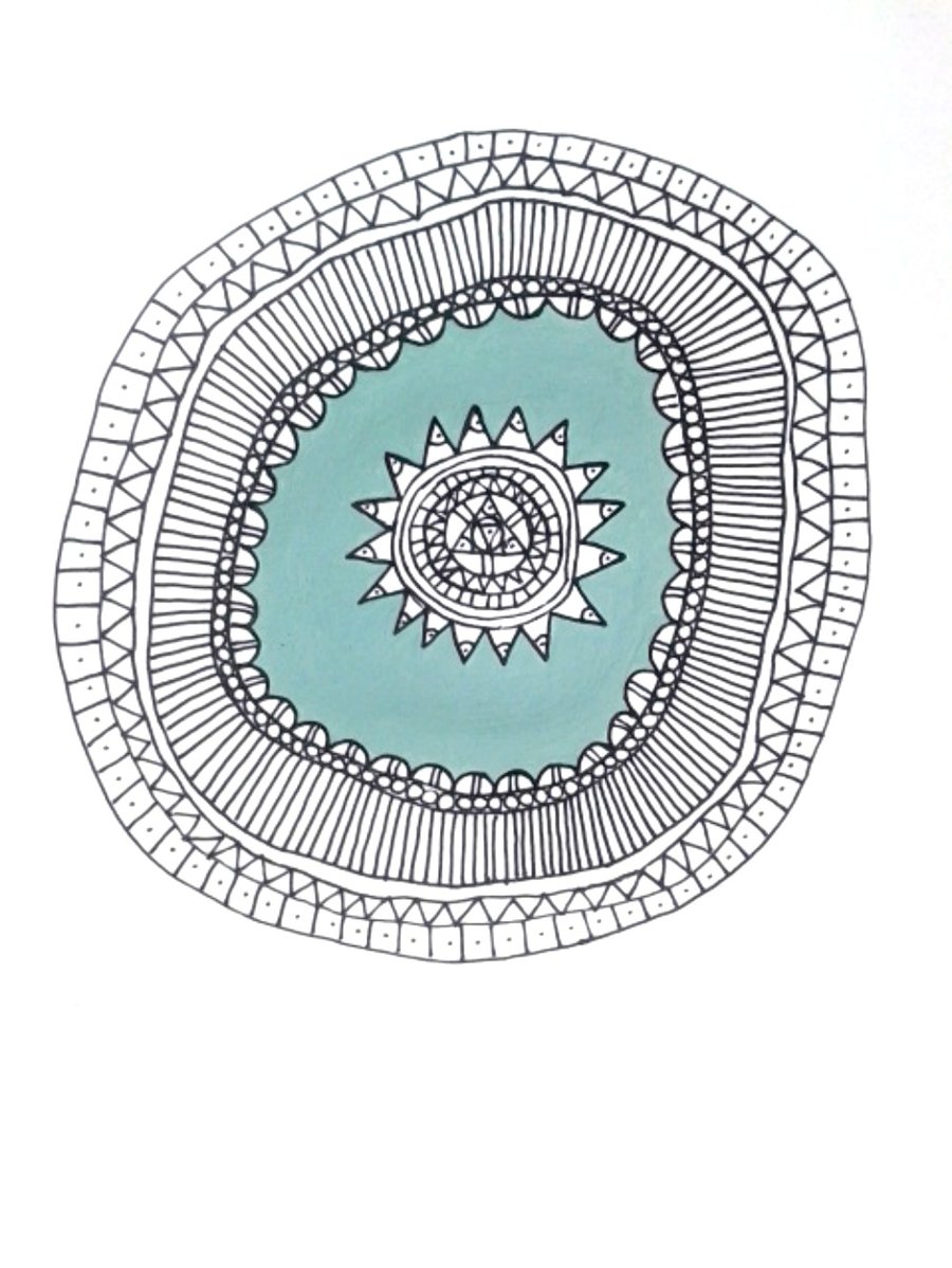 Turquoise Geometric Illustration Print