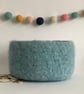 FELTED 'FUSSPOT'  BOWL , tray , desk tidy . Sky Blue .