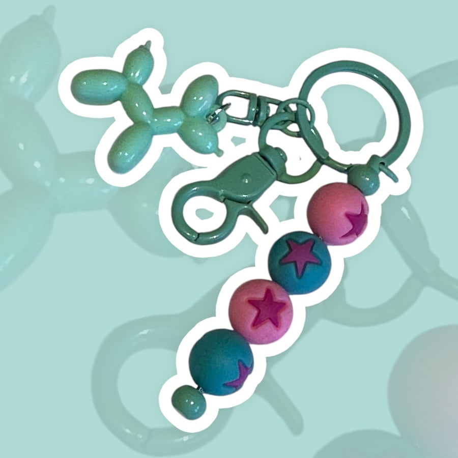 A Star of a Balloon Dog Keyring