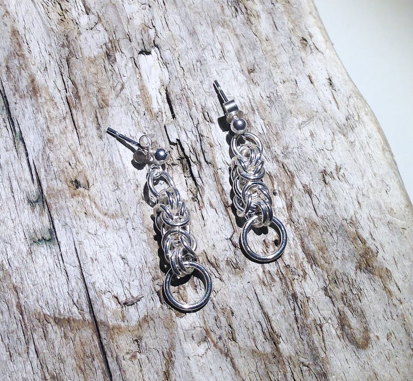 Sterling Silver Byzantine Earrings (ERSSSTCM3) - UK Free Post