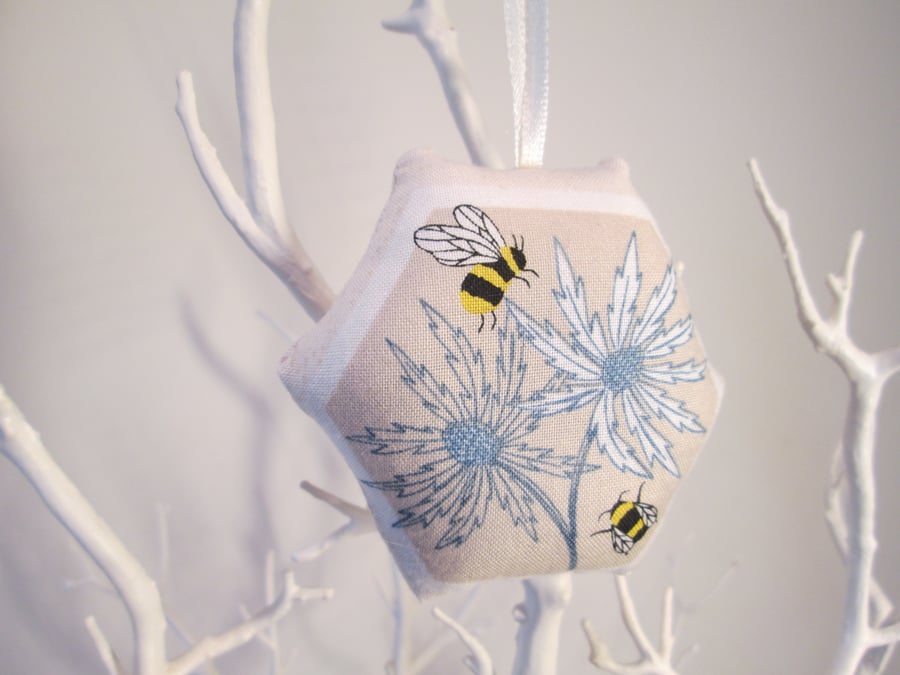 Sea Holly and bee Lavender Bag