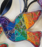 Sari silk Rainbow Dove hanging decoration - Image 4