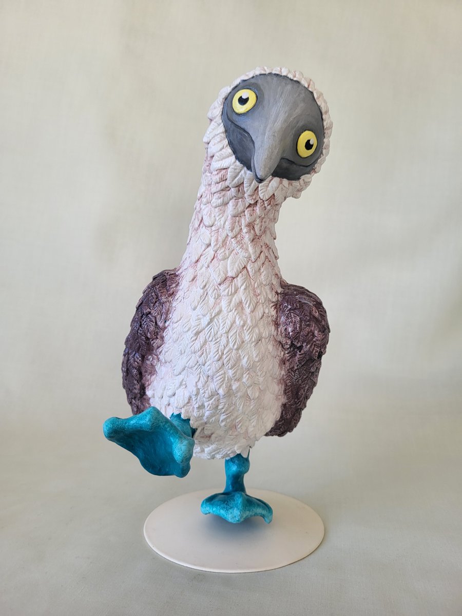 Blue footed Booby polymer clay sculpture