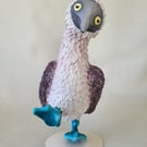 Blue footed Booby polymer clay sculpture