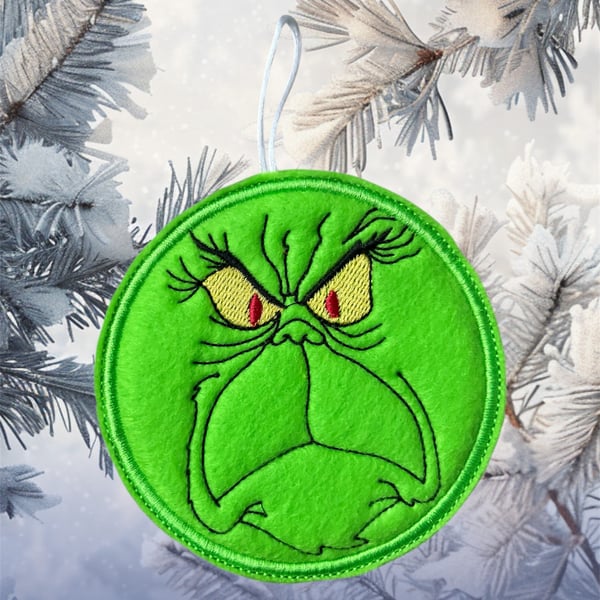 The Grinch design 2 Christmas Embroidered Hanging Keepsake, 