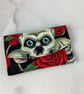 Skulls and roses card case, Gothic travel pass holder, 4 options Handmade - Image 2